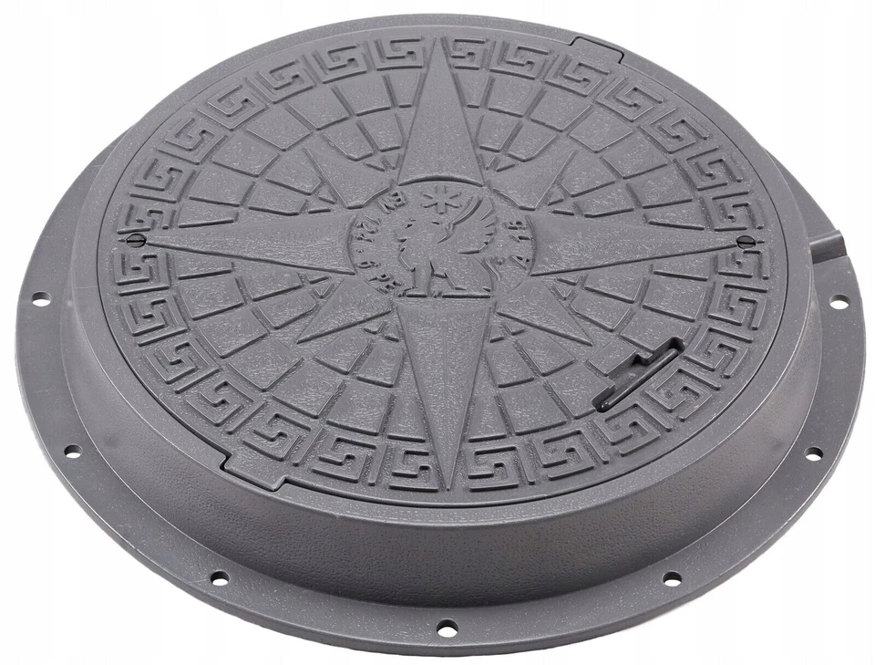 Schachtabdeckung Kanaldeckel Schachtdeckel DN600/800 A15 BabylonPlast 50 kN Grau