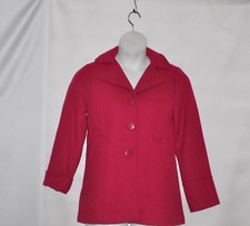 Joan Rivers Button Front Texture Jacket Size 1X Raspberry