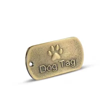 Brass Personalized Dog Tags Military Custom Engraved Pet Name ID Tag For Collar