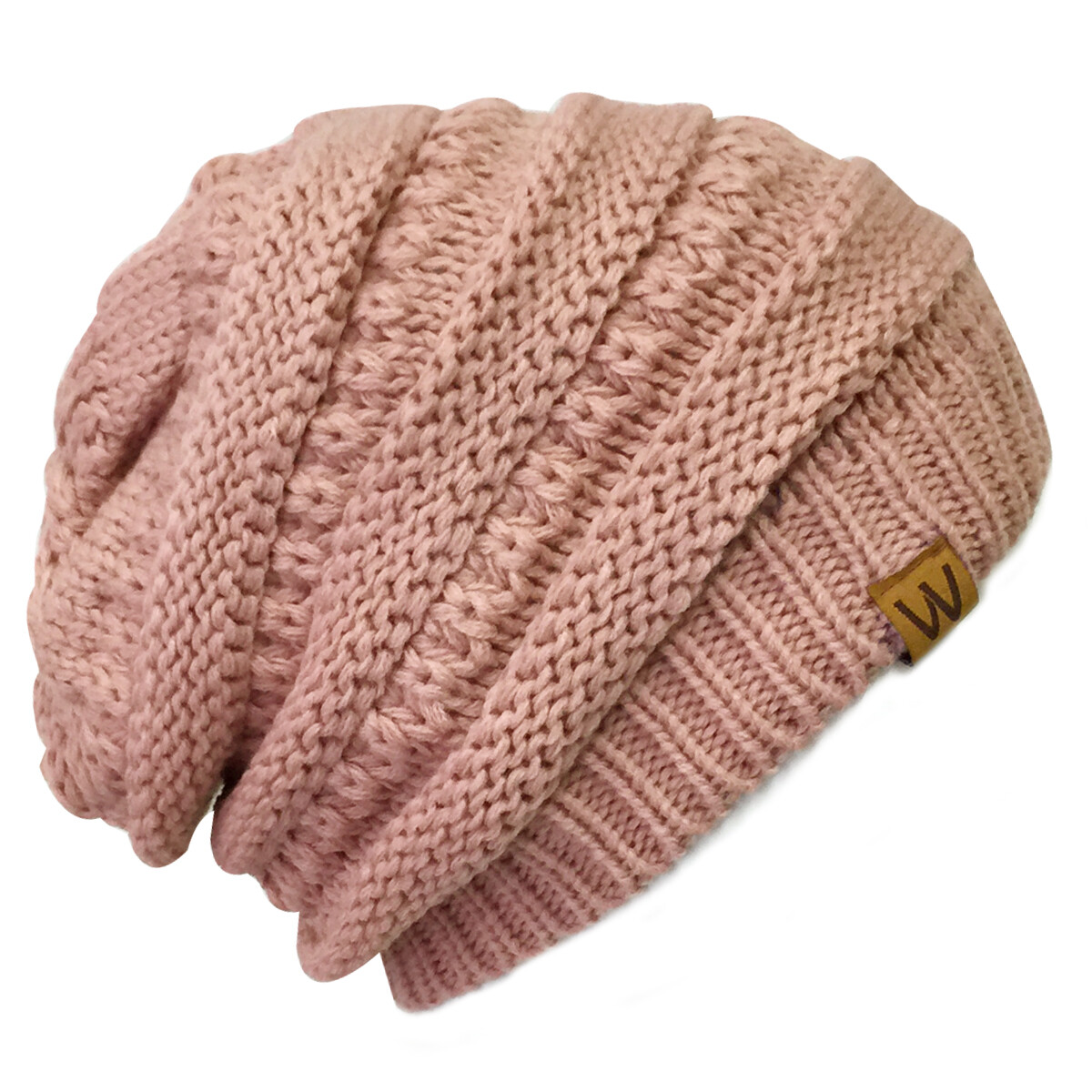 Wrapables Winter Warm Knitted Infinity Scarf and Beanie Hat Set, Pink ...