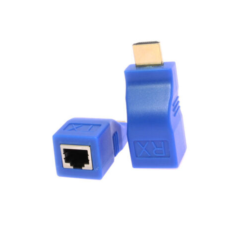 HDMI 1080P 30M Extender Over Ethernet LAN CAT5e CAT6 Network Cable 100Ft Adapter - Picture 1 of 8