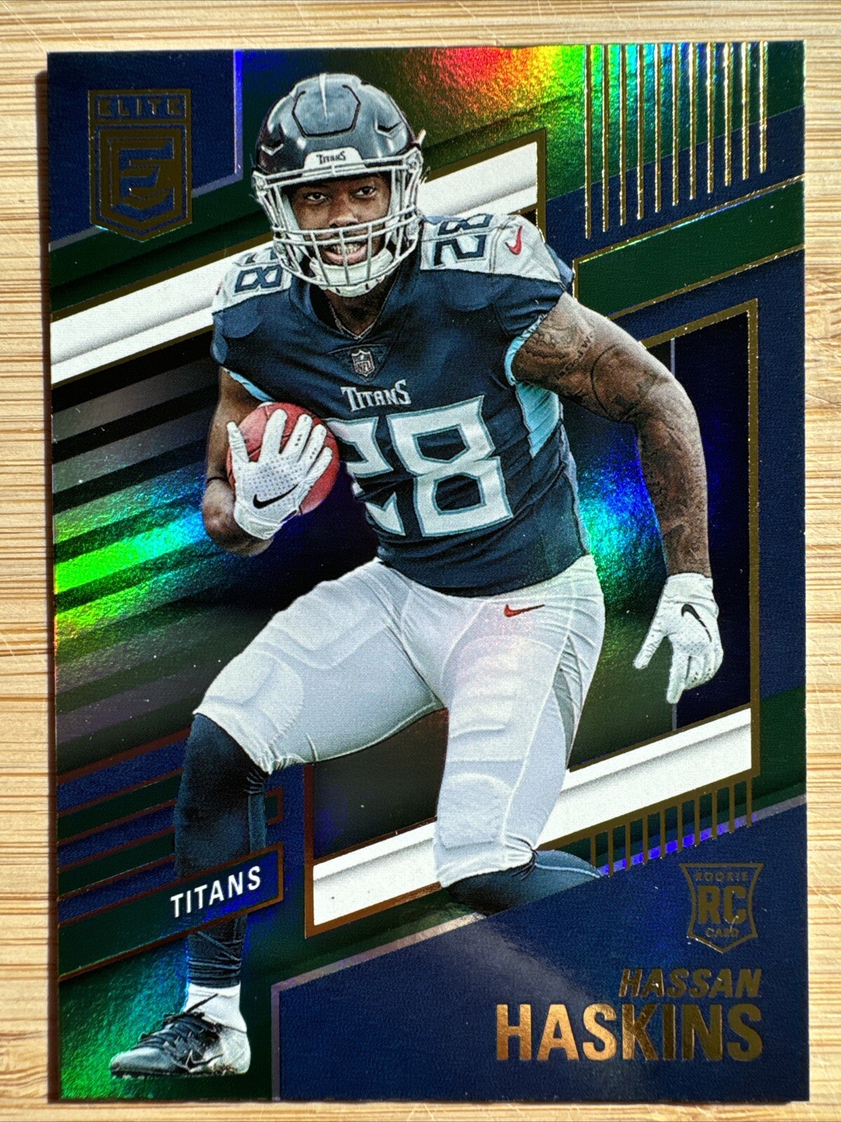 2022 Donruss Elite Hassan Haskins Green Parallel Rookie RC #117 Titans