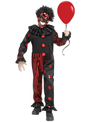 Hochglanz Horrorclown Kostüm für Kinder - Da spiegelt sich diabolische Freude im