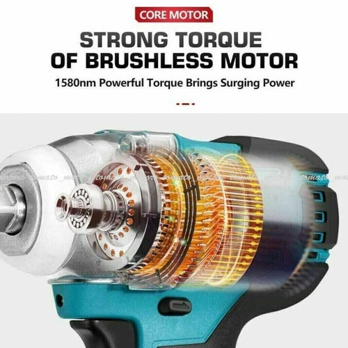 380 Nm 1/2" Akku Brushless Schlagschrauber Bohrschrauber für 18V Makita - Bild 8 von 14