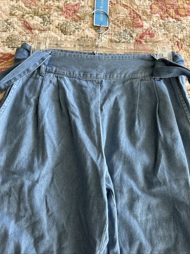 Draper James Chambray Wide Leg Soft Denim Pants Sz 0, Inseam 33” Reg$98 - Picture 7 of 7