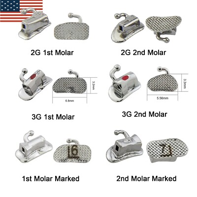 Dental Orthodontic Buccal Tubes 1st 2nd Molar Mini MBT Roth 022 Marked Laser
