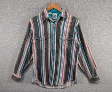 ROPER Vintage Multicolour Striped Denim Western USA Button Down Shirt M