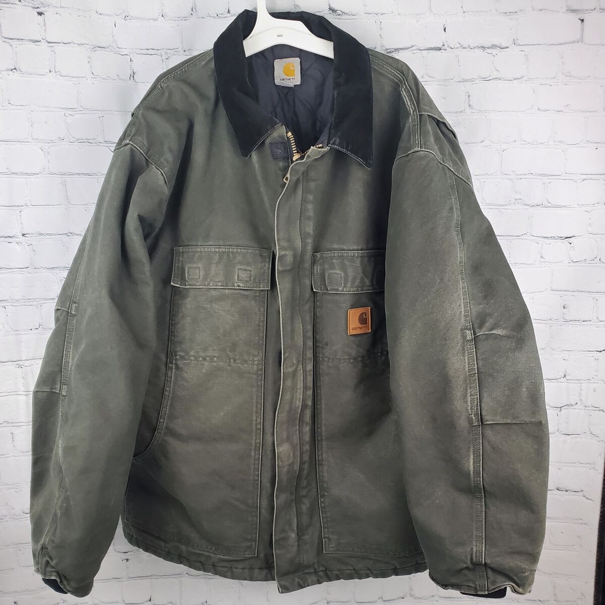 Carhartt Mens 14806 Coat Size 2XL Insulated Jacket Olive Carhartt Mens 14806 Coat Size 2XL Insulated Jacket Olive