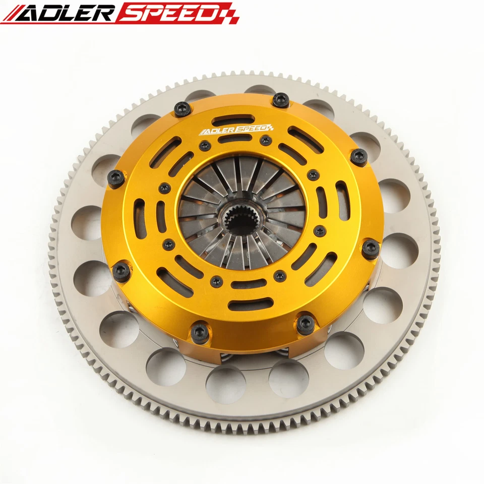 Racing Twin Disc Clutch Kit + Flywheel For 89-99 NISSAN 240SX 2.4L KA24E KA24DE - Image 4 of 4
