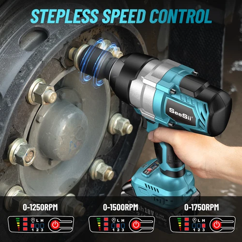 1300Nm Cordless Impact Wrench 960ft-lbs 1/2 Battery Impact Gun 2X 5.0Ah Battery - Picture 6 of 10