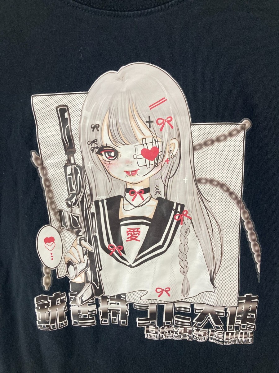 Japanese Style T Shirt Pastel Goth Kawaii Anime Gunslinger
