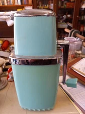 Maid of Honor Sears Portable Ice Crusher Chopper Vintage Chrome Metal Turquoise
