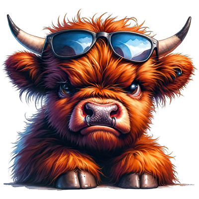 XXL 18X18 Car Sticker Angry Highland Cow Decal Weatherproof Vinyl