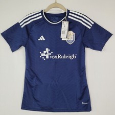NWT Adidas Campeon '23 Women's Soccer Jersey Blue White "visit Raleigh" Sz Small