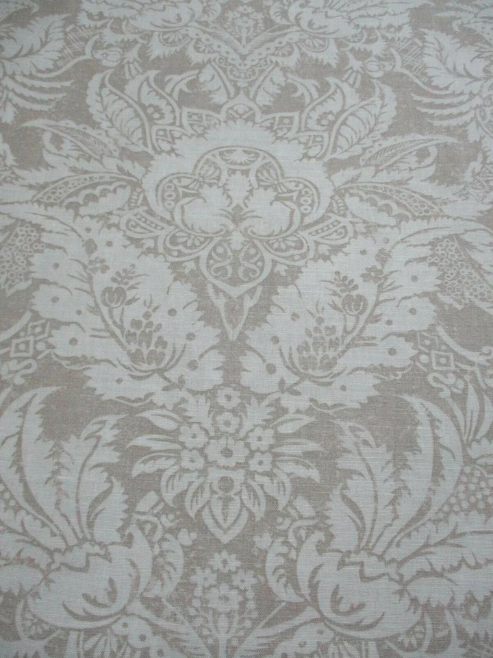 Thibaut Curtain Fabric 'CHARDONNET DAMASK' 2.4 METRES (240cm) BEIGE Linen Blend - Image 4 of 4