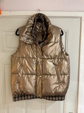 Zac & Zoe Jeans Lagenlook Metallic Tweed Quilted Lined Pocket Gilet-size M Bnwt