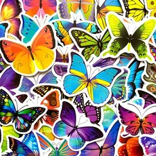 5-50 pcs Butterfly Stickers, Lucky Animal Vinyl Stocking Stuffer Phone Decals