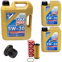 MotoröL Set 5W-30 Liqui Moly 7 Liter + ÖLfilter + Schraube FüR Audi A4 A5 Q5 2.7