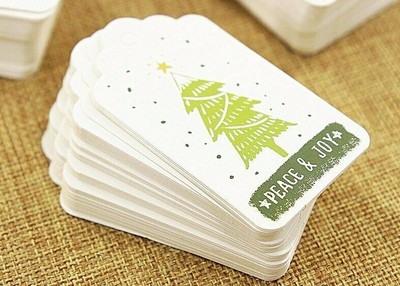 50 Geschenkanhänger Peace & Joy Weihnachten Anhänger Papieranhänger inkl. Band