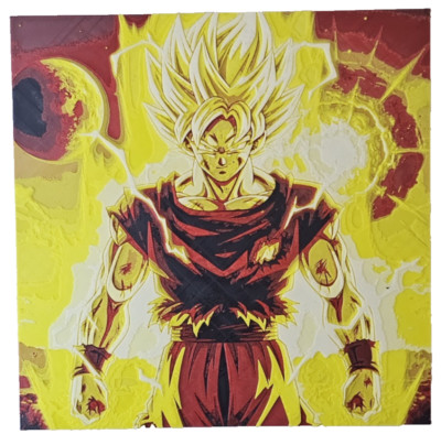 Dragon Ball Z Super Saiyajin Goku 3D Art Panel - Wanddeko Energischer Anime