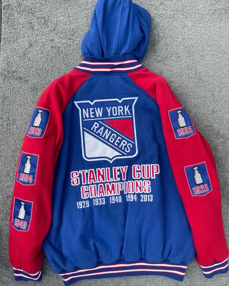 New York Rangers NHL Stanley Cup G3 Vtg Varsity Bomber Sport Jacket Sweater  Sz-L | eBay