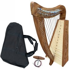 Celtic Irish Rose Harp 12 Strings Harp Solid Wood with Shelby Levers Tuning, Bag