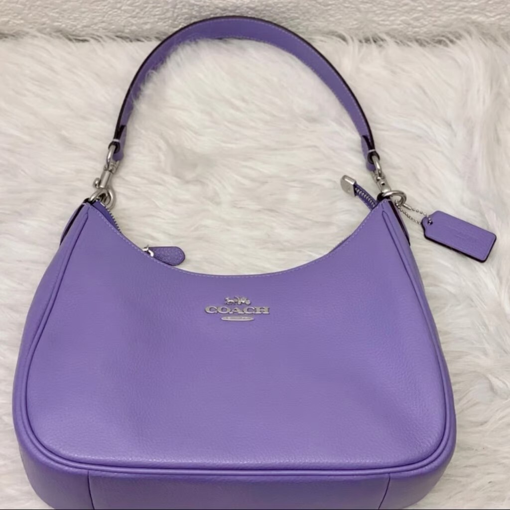 NWT COACH Purple Leather Teri Hobo Crossbody Bag CJ517 | eBay