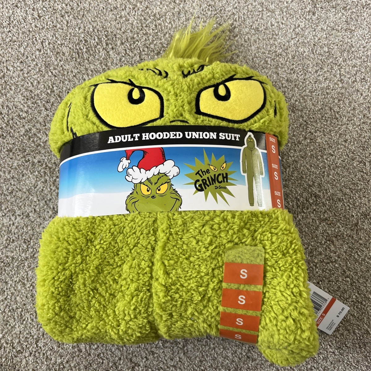 The Grinch Union Suit Pajamas One Piece Costume unisex adult S Christmas