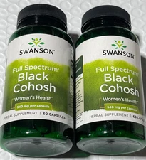 2 Pack BLACK COHOSH 540 mg 120Caps (2x60), Eases the transition into menopause