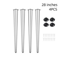 4x Hairpin Legs Hair Pin Legs Set for Furniture Bench Table  Steel DIY- 40/70 cm