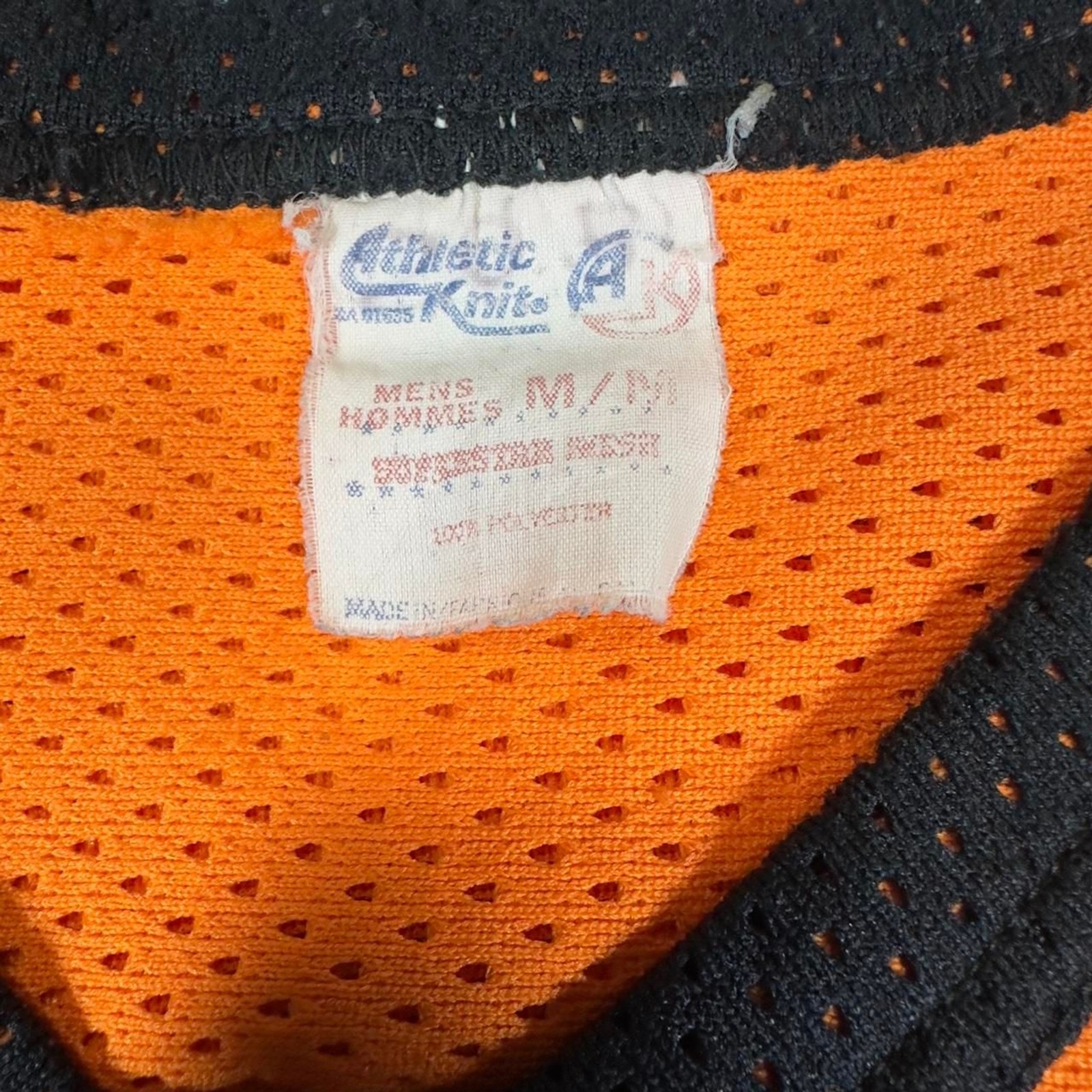 Princeton Hockey Jersey Men M Black Orange Mesh Vintage 80s Sports Graphic