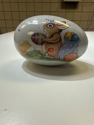 Vintage 1988 Tin Box Co. Of America Company Easter Tin Egg