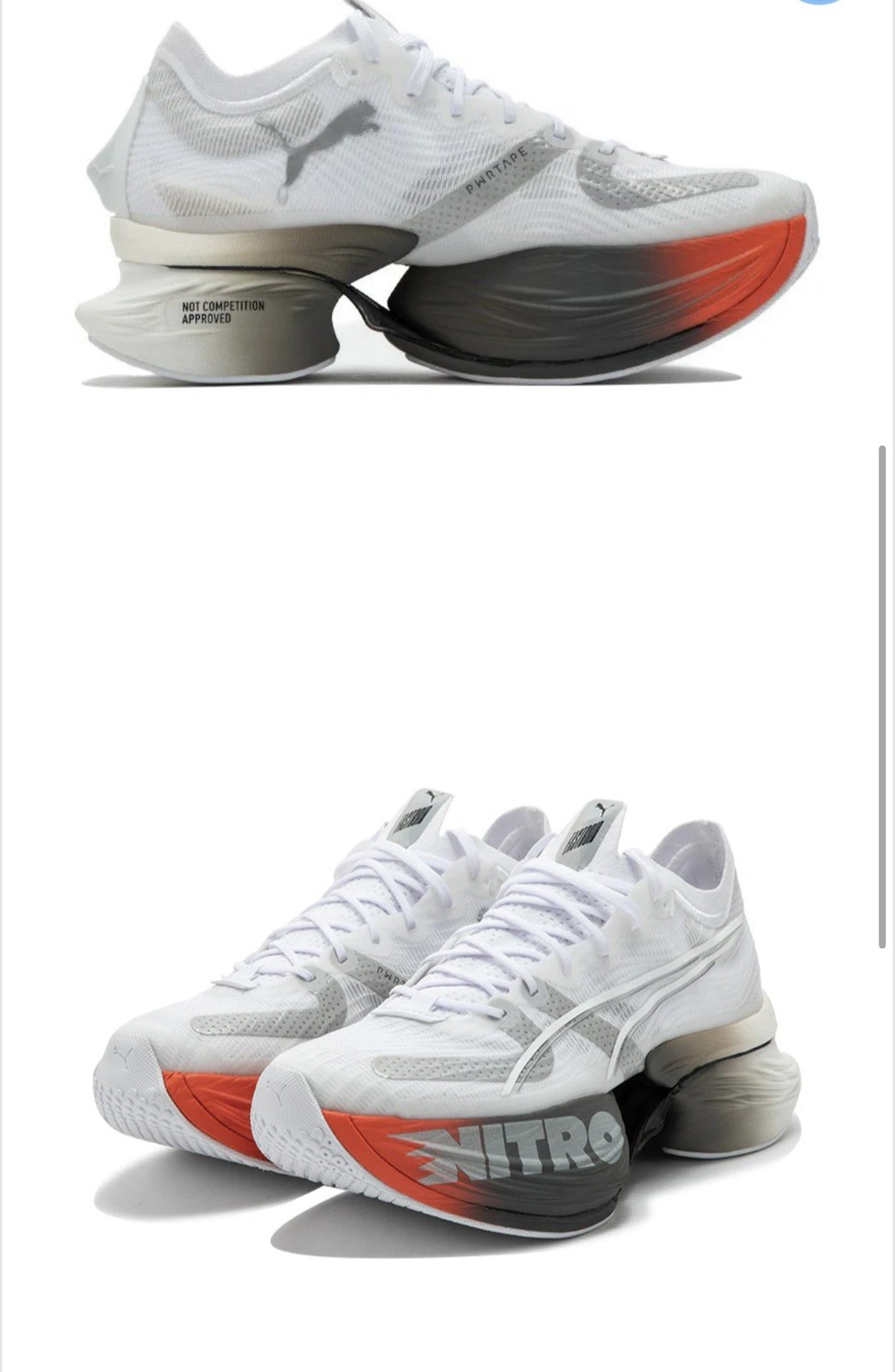 PUMA FASTROID RUNNING SHOE MEN SIZE UK9.5 BTWT WHITE / SILVER cherry tomato image 6