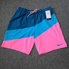 Nike Men's Four-Way Stretch Swim Shorts Green/Pink NESSD470-670 Sz L 74