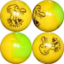 MINT 11/16" PELTIER "ANDY" COMIC MARBLE