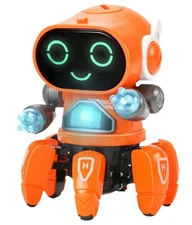 Kids Electric Toy Dancing Robot Boy Educational Toy Robot Electronic Toy Orange