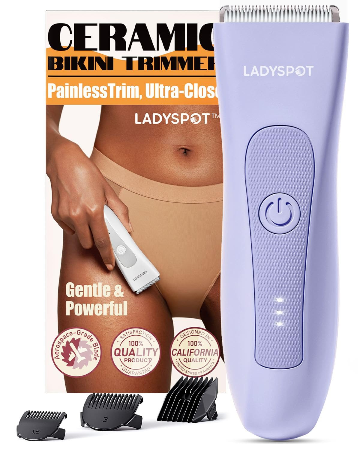Women's Bikini Hair Trimmer - Wet/Dry Purple Shaver with Ceramic Blades by MANSPOT-image