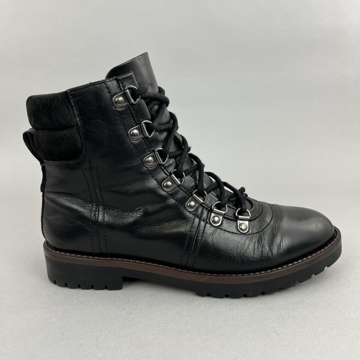 Spencer Hiker Boots M&s Leather Black Ankle Boots M&s