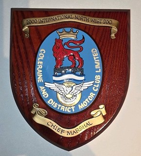2000 NW200 Chief Marshal Handpainted Wall Plaque Irish Road Racing Motorcycles