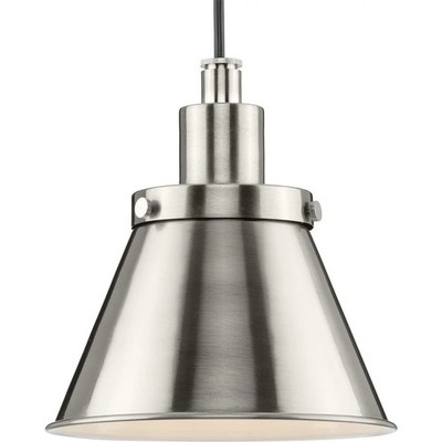 Progress Lighting P500383-009 Hinton 1 Light 8in Mini Pendant in Brushed Nickel