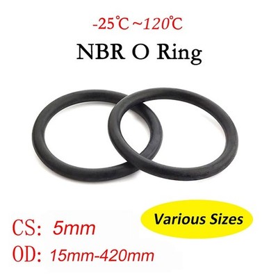 5mm Querschnitt O Ring Dichtungsring Nitril Gummi Dichtung Dichtring 15mm-420mm