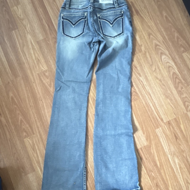 Shyanne Bootcut Jeans Blue Denim Embroidered Button Medium Wash 5-Pocket Women