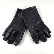 Wilsons Leather Gloves Mens L Black Thinsulate Ultra Fleece Lined Biker Classic