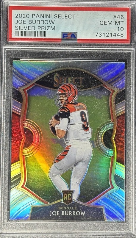 Joe Burrow 2020 Panini Select Silver Prizm Rookie Card RC PSA 10 Rare SP