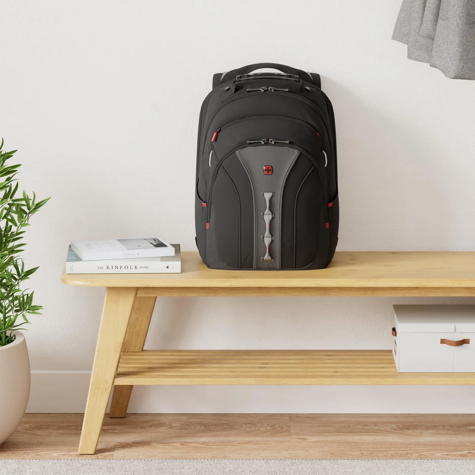 Mochila para portátil Legacy de 16 pulgadas, bolsa para portátil para hombre y mujer, negra/gris, una... Foto 2 de 4