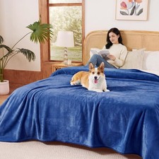 Waterproof Blanket for King Size Bed - 108"x86" Soft Reversible Sherpa Fleece...