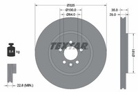 2X Bremsscheibe Vorne Textar 92170303 FÜR MG Bremsscheiben Scheibenbremse