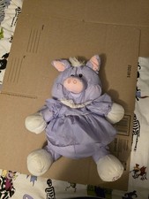 Puffalump 80s Plush Fisher Price Lavender Purple Pig w/ Dress 1987 16  VTG
