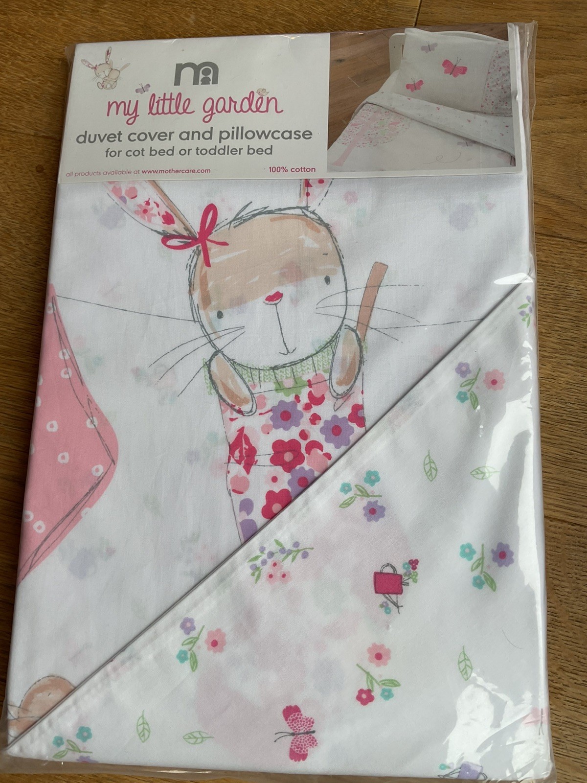 Copripiumino e federa Mothercare My Little Garden lettino/letto bambino NUOVO