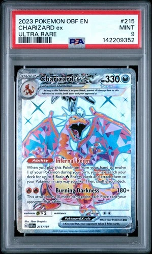 2023 POKEMON OBF EN-OBSIDIAN FLAMES ULTRA RARE #215 CHARIZARD EX PSA 9